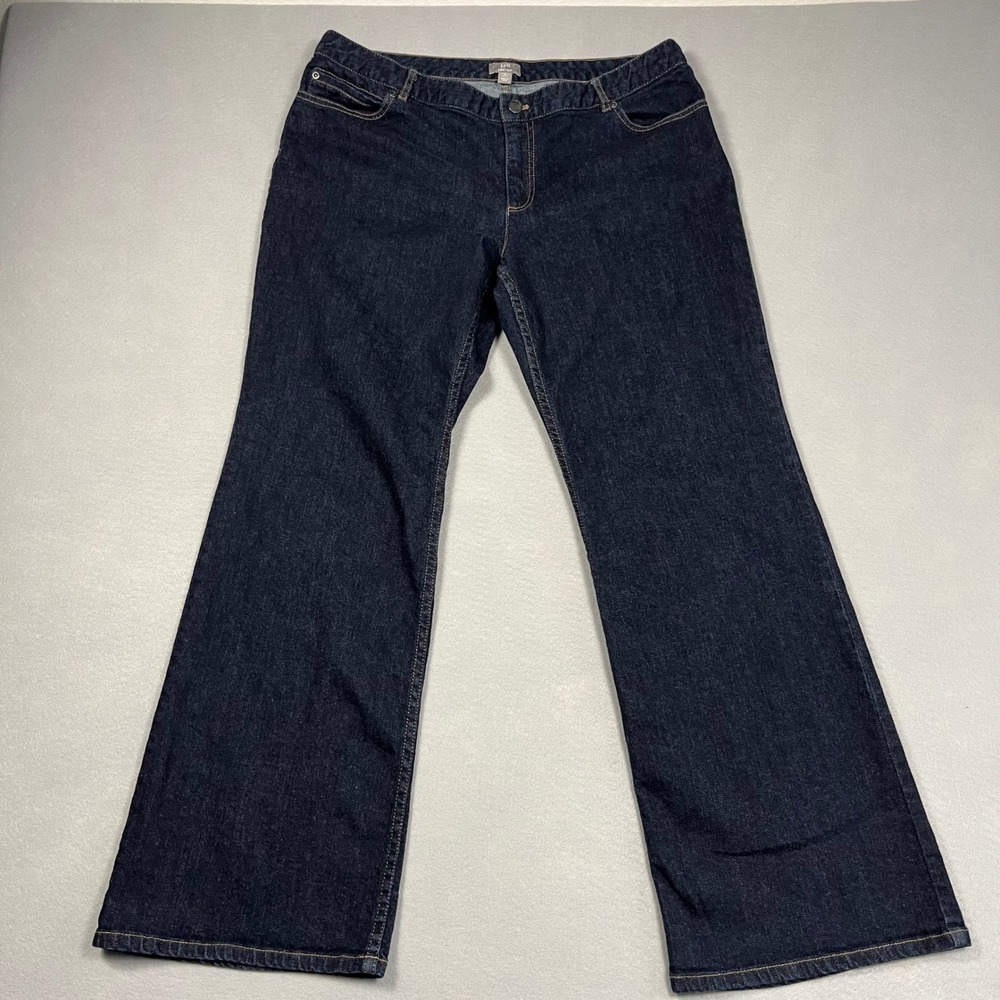 J. Jill Boot Cut Stretch Mid Rise  Jeans 16P Dark Indigo Wash Denim